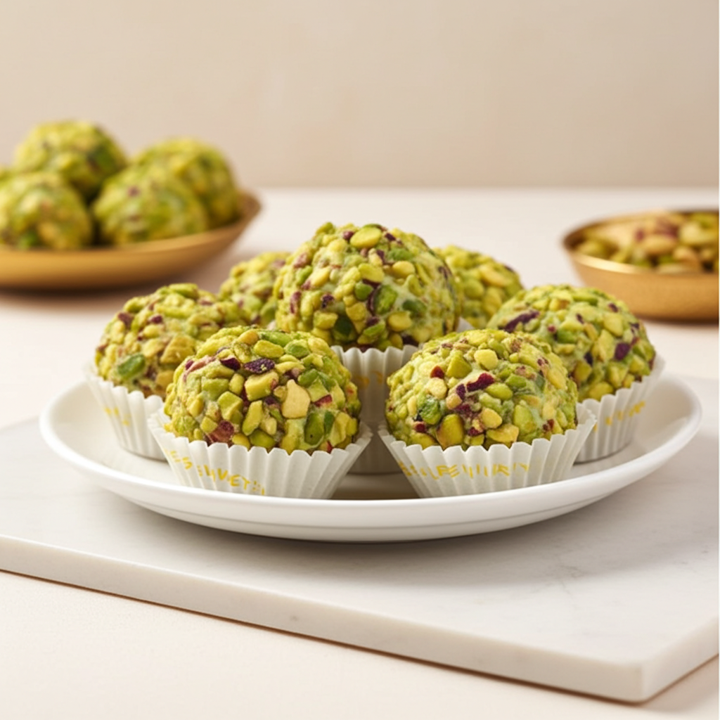 Kaju Pista Laddu (400 g) - Sri Ganga Vilas traditional sweets & snacks